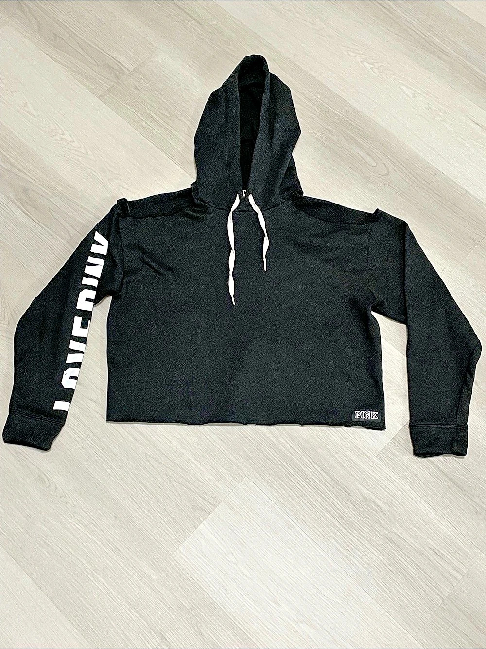 Victoria's Secret PINK Black & White Cropped Hoodie
